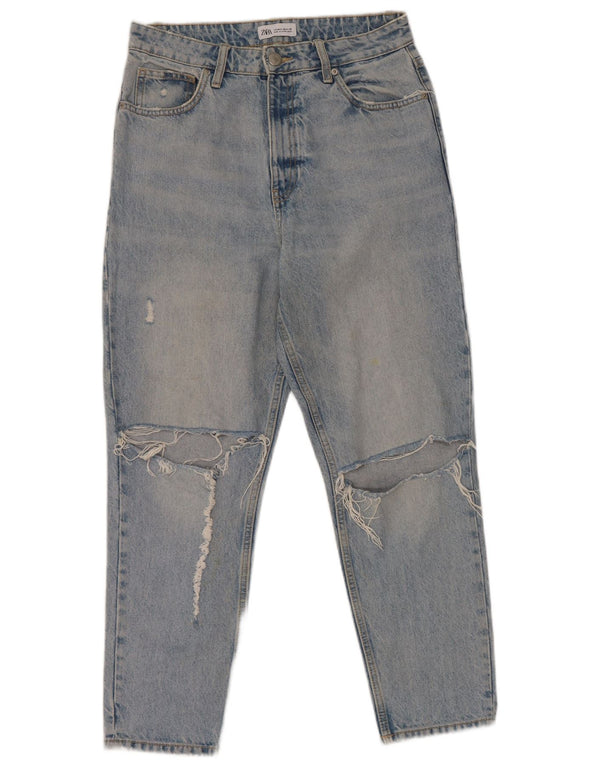 Jeans affusolati effetto consumato da donna Zara EU 40 medio W30 L27 cotone blu