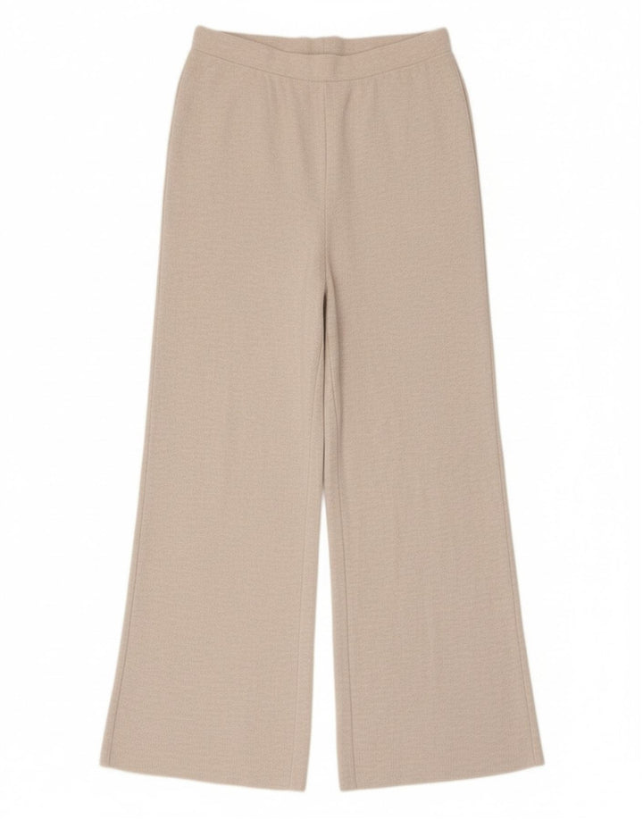 Pantaloni da tuta da donna Zara a gamba larga UK 14 Large in poliestere bianco sporco