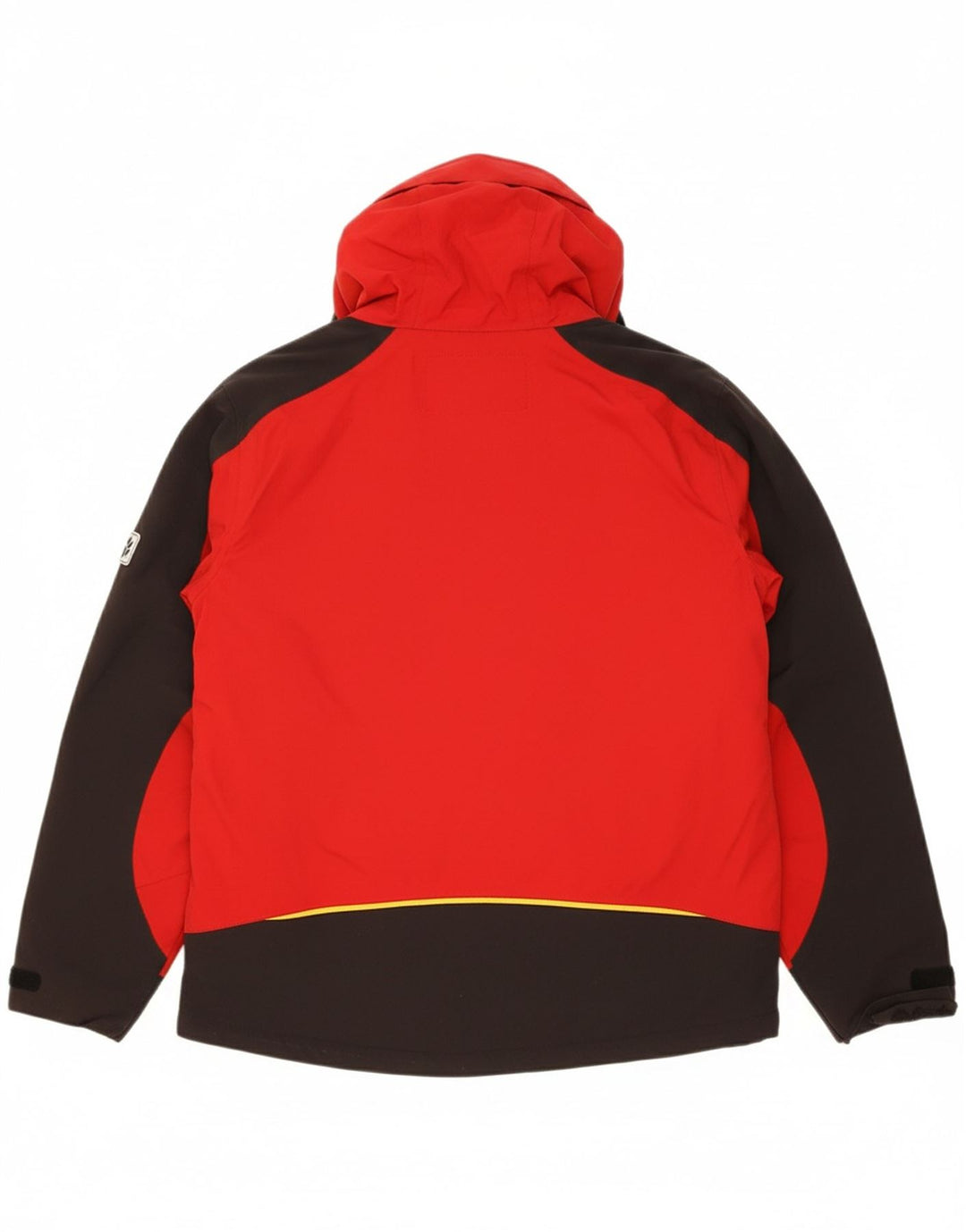 JACK WOLFSKIN Boys Hooded Windbreaker Jacket 15-16 Years Red Colourblock