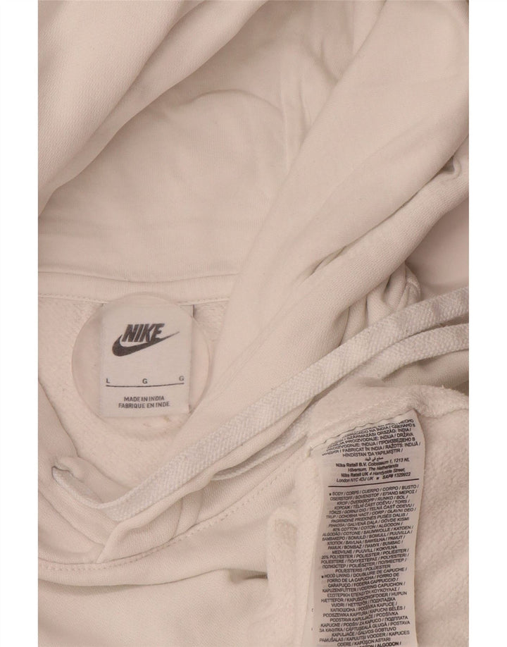 Felpa con cappuccio da uomo Nike Large in cotone bianco