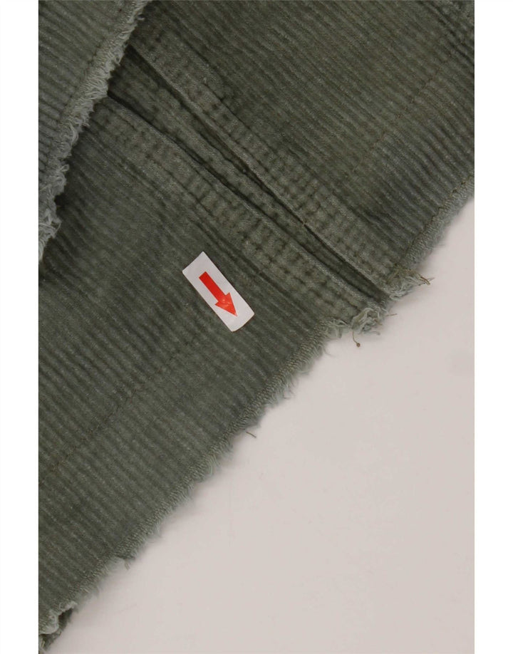 Giacca da donna oversize in velluto a coste Zara UK 10 piccola in cotone kaki