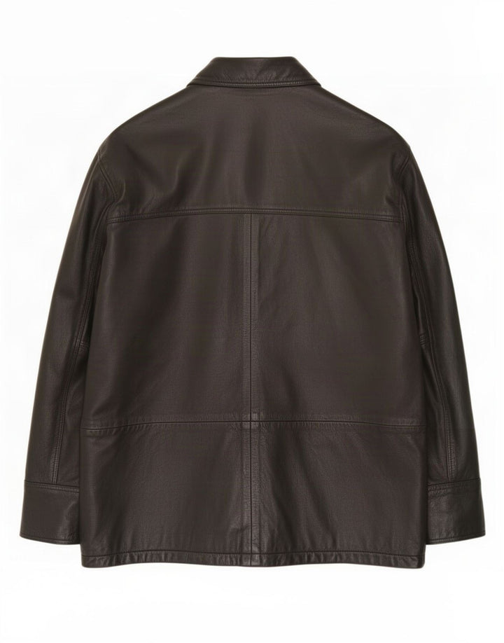 Giacca in pelle vintage da uomo UK 40 grande nera