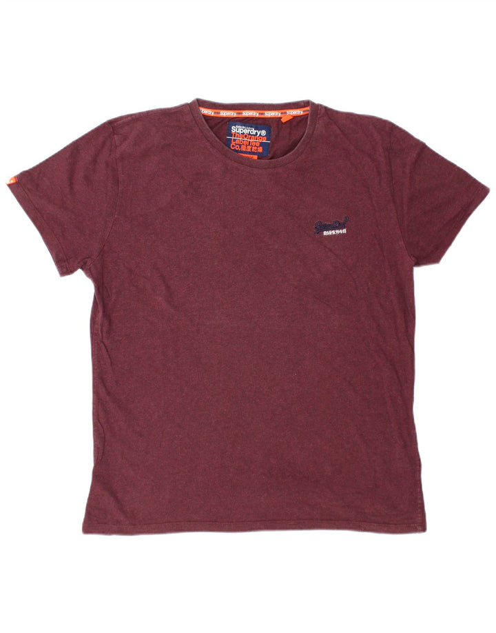 T-shirt da uomo SUPERDRY Top grande in cotone bordeaux