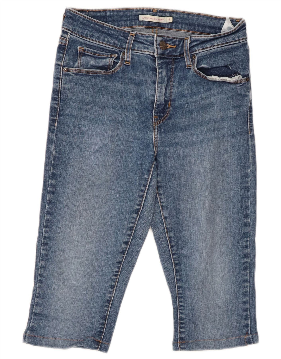 LEVI'S Jeans capri skinny classici a vita media da donna US 6 medi W26 L14 Blu