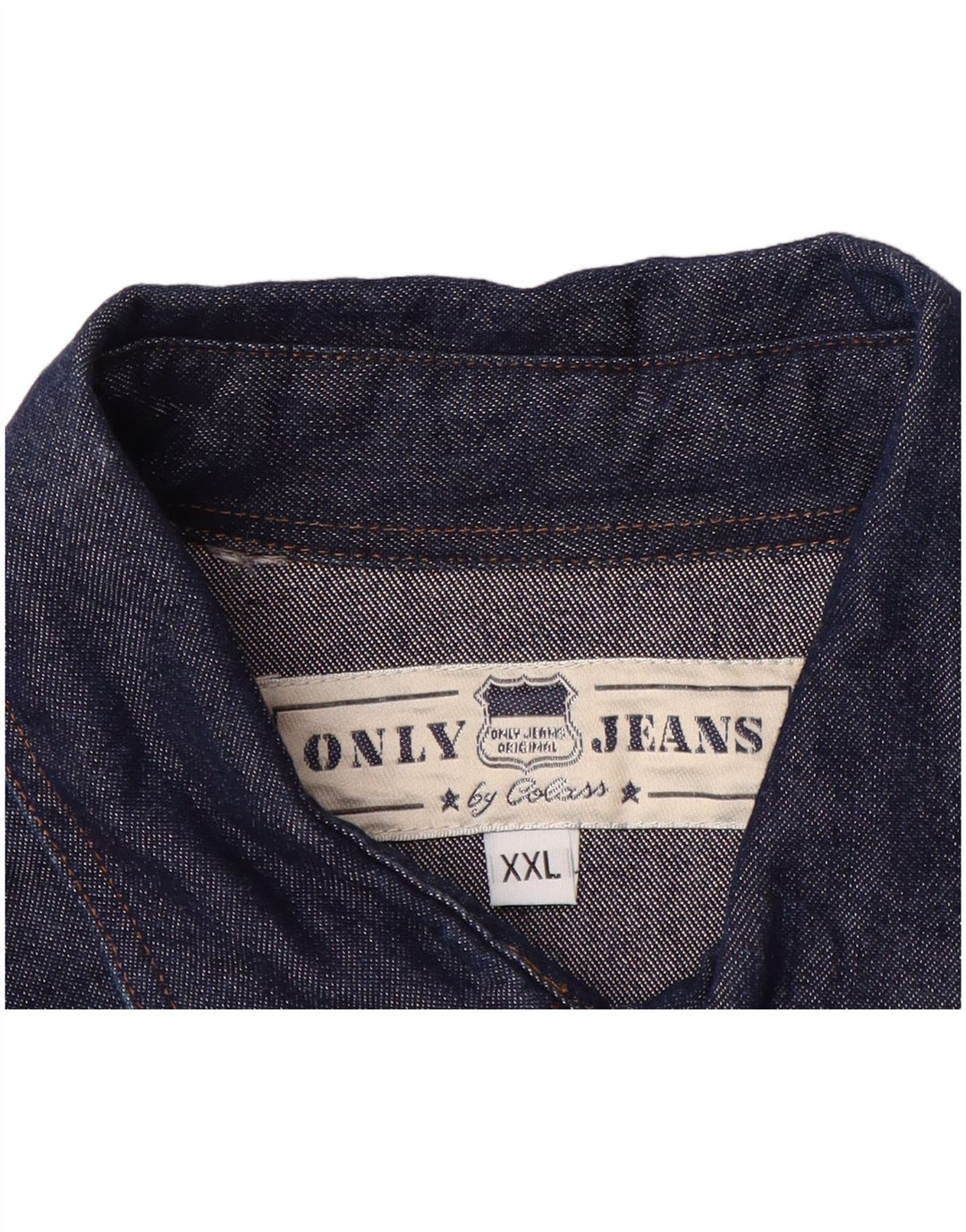 ONLY Mens Denim Shirt 2XL Navy Blue Cotton