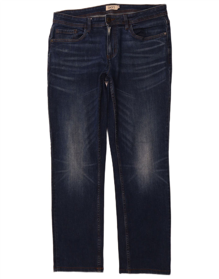 Jeans dritti da uomo DACK'S IT 50 Large W34 L31 Cotone blu navy