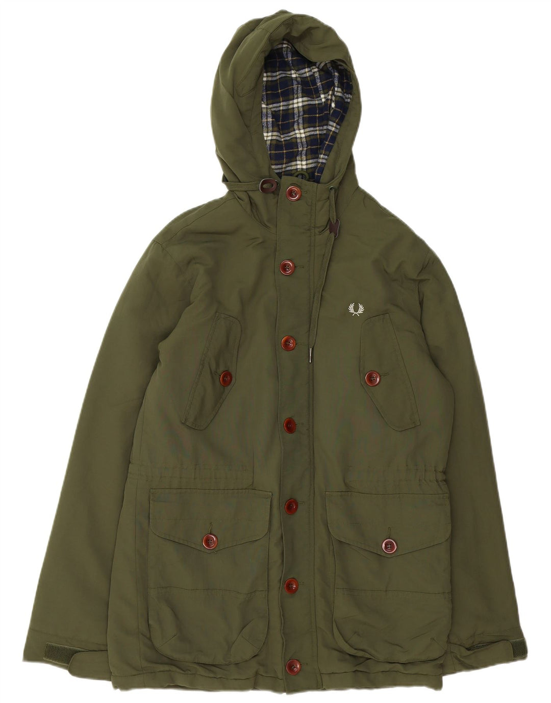 Giacca parka con cappuccio da uomo FRED PERRY UK 34 XS Cachi