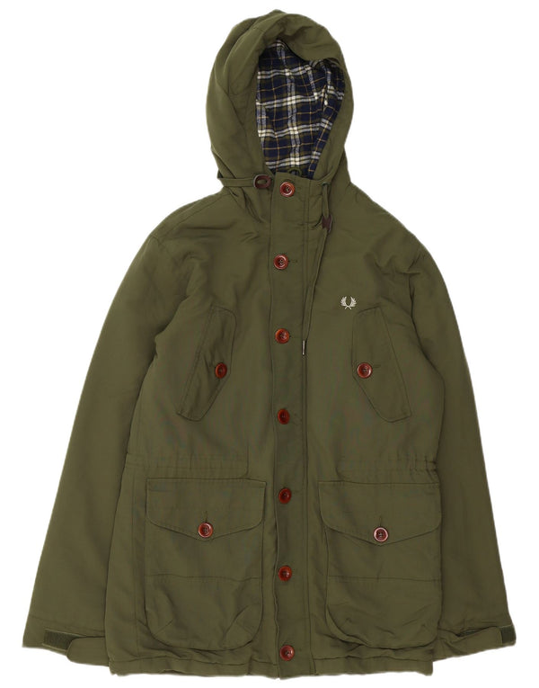 Giacca parka con cappuccio da uomo FRED PERRY UK 34 XS Cachi