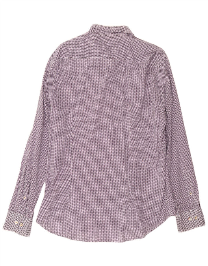 Camicia slim fit da uomo Fred Perry 2XL cotone geometrico blu navy