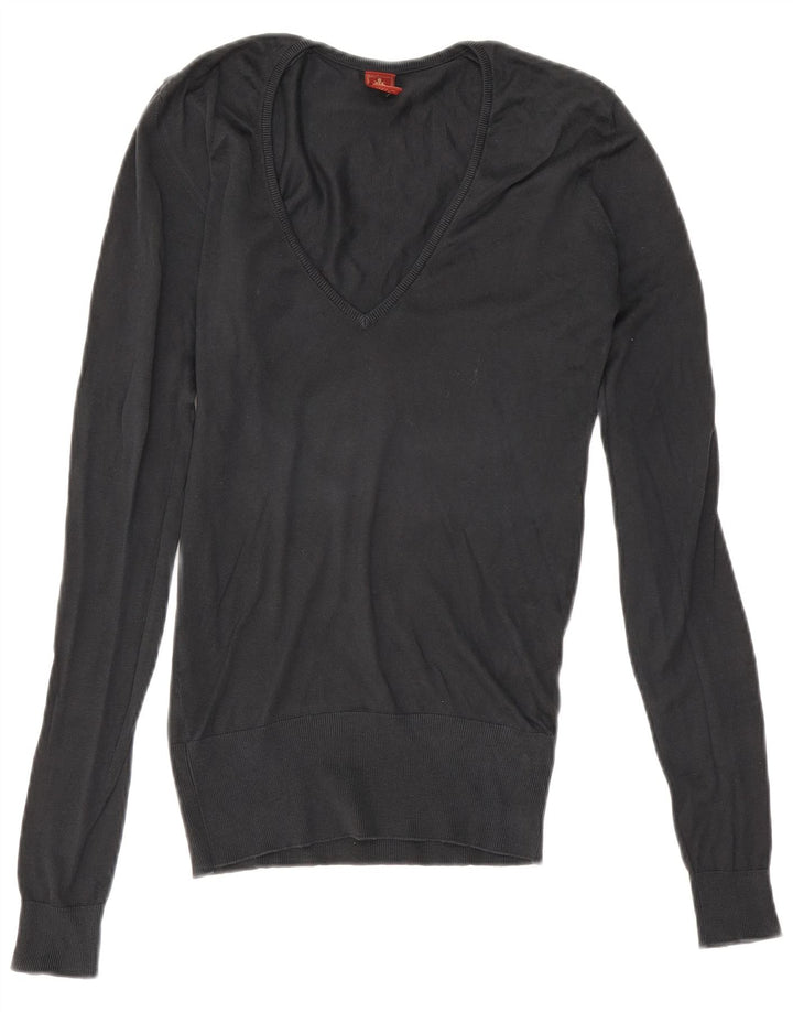 Maglione Dondup da donna con scollo a V UK 10 piccolo nero