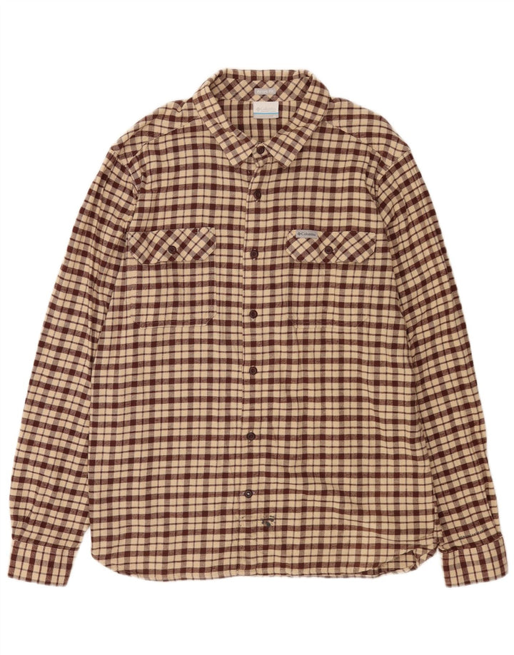 Camicia Columbia Active da uomo in flanella XL Beige Check Cotton
