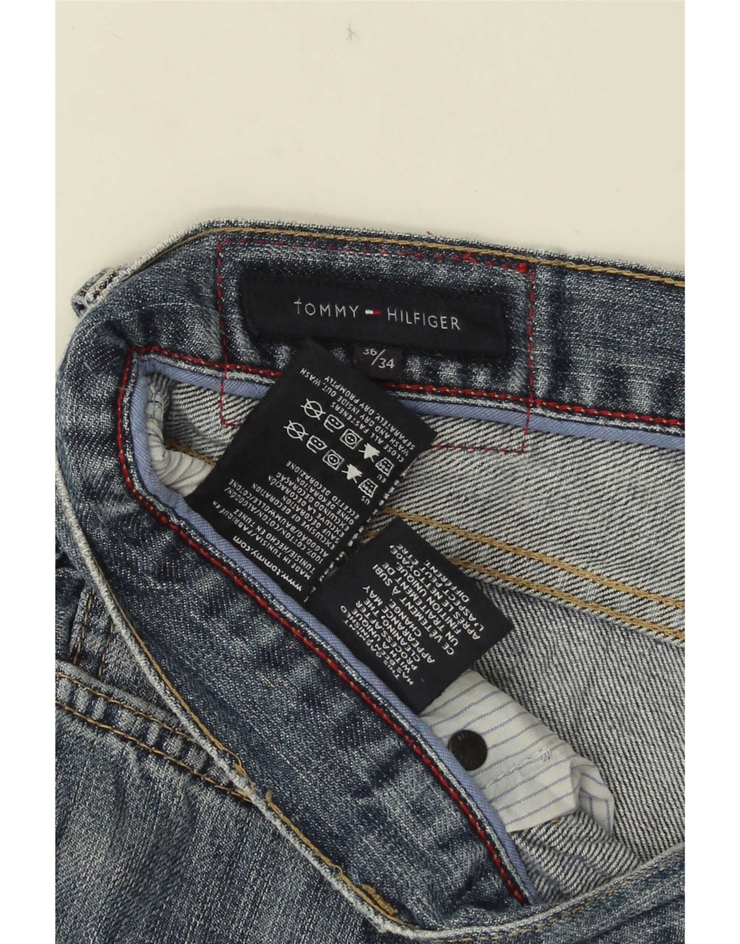 Jeans dritti da uomo Tommy Hilfiger W36 L27 cotone blu
