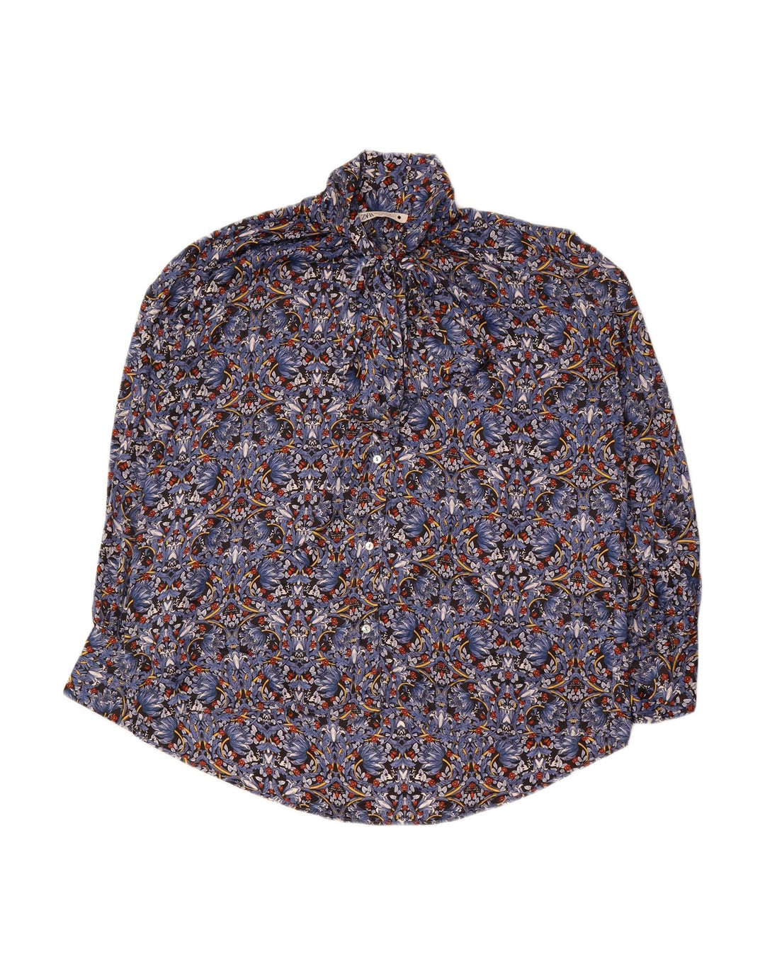 ZARA Womens Oversized Shirt Blouse UK 14 Medium Multicoloured Floral