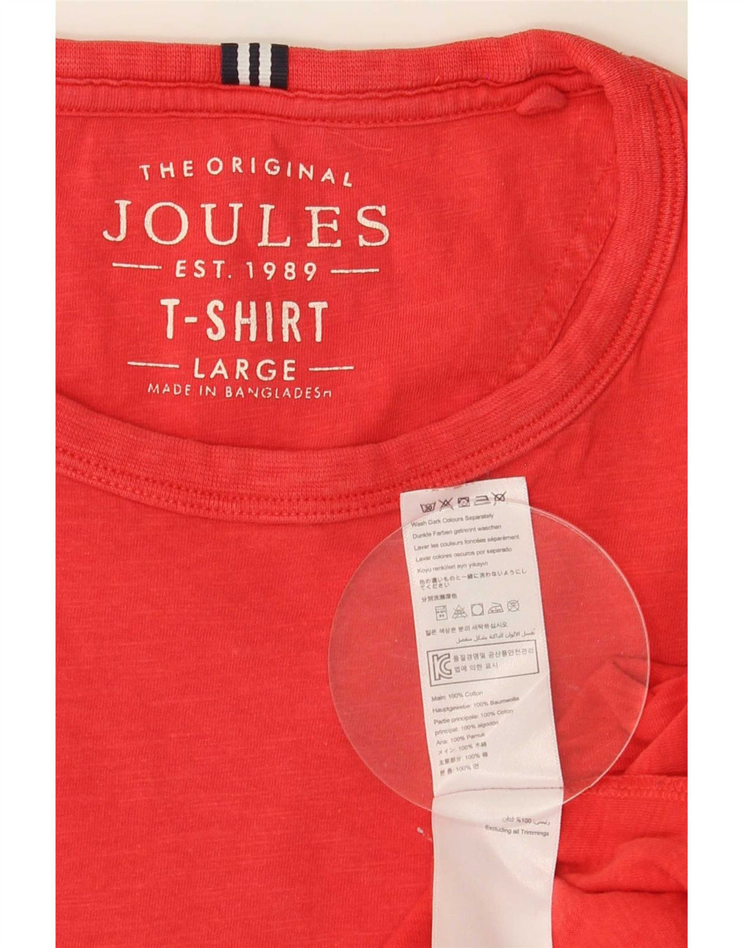 Joules T-shirt da uomo grande rossa in cotone