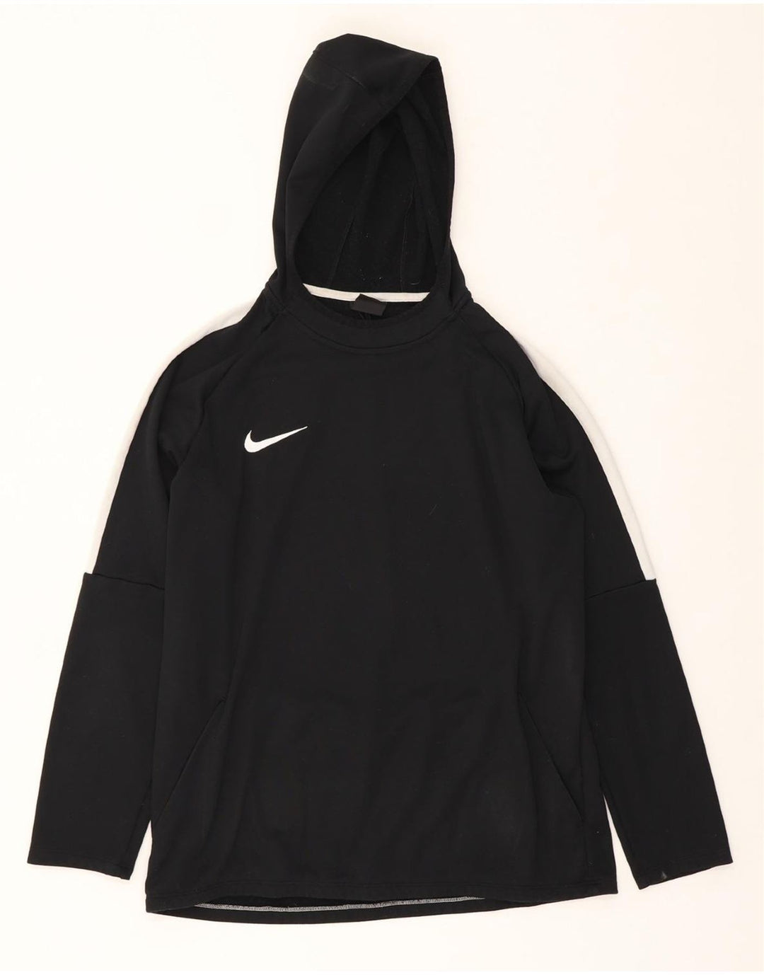 NIKE Felpa con cappuccio Dri Fit da uomo, grande, in poliestere color block nero