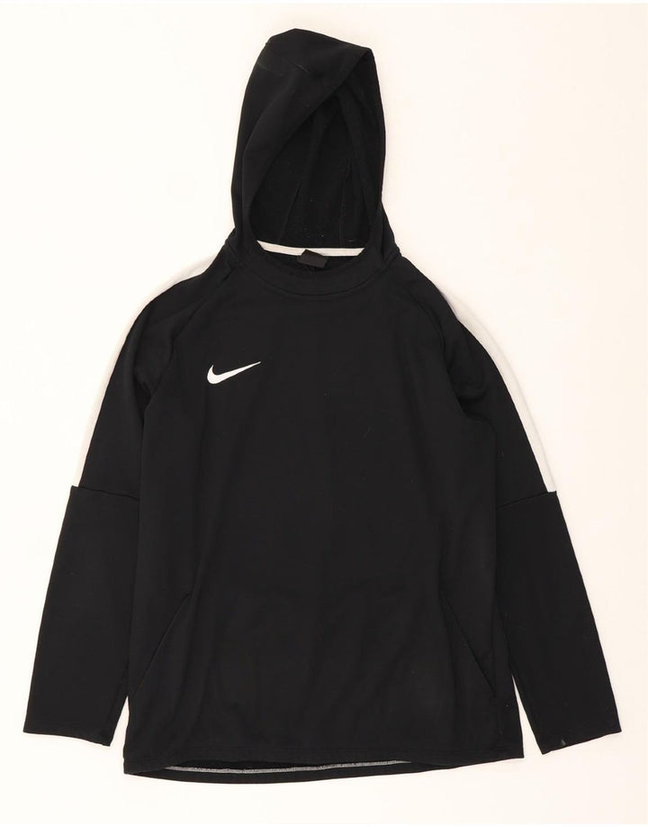 NIKE Felpa con cappuccio Dri Fit da uomo, grande, in poliestere color block nero