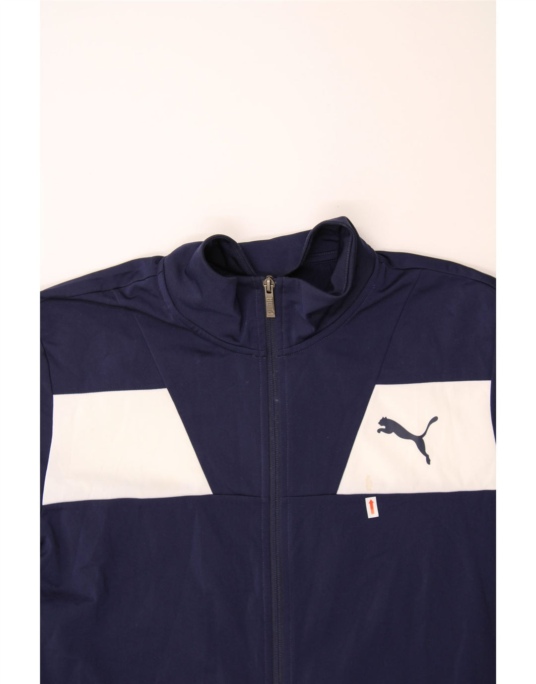 PUMA Mens Tracksuit Top Jacket Medium Navy Blue Colourblock Polyester Vintage Puma and Second-Hand Puma from Messina Hembry 