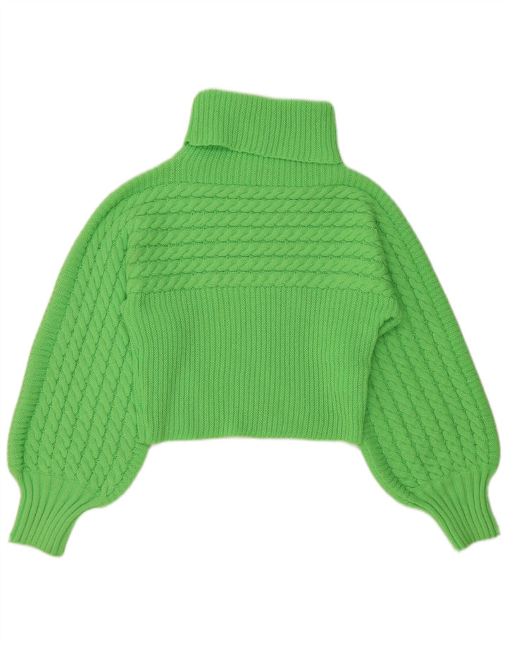 Maglione maglione corto da donna SHEIN con collo alto UK 12 Poliestere verde medio