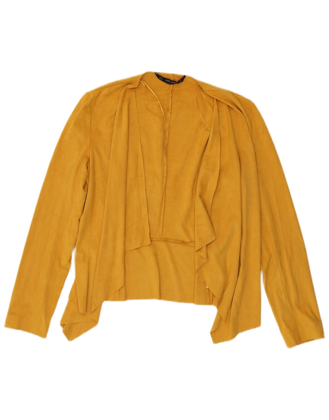 Top cardigan da donna Zara UK 10 piccolo poliestere giallo