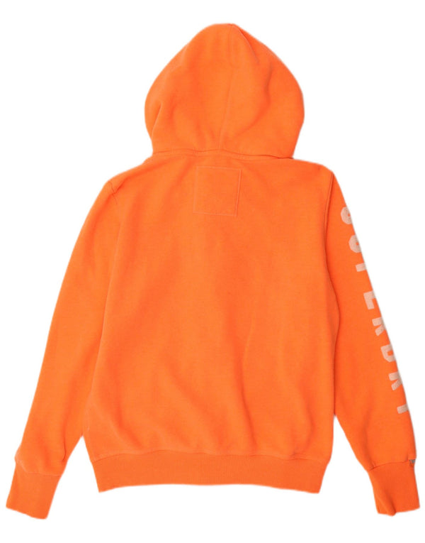 Maglione con cappuccio e zip grafica da donna SUPERDRY UK 18 XL Cotone arancione