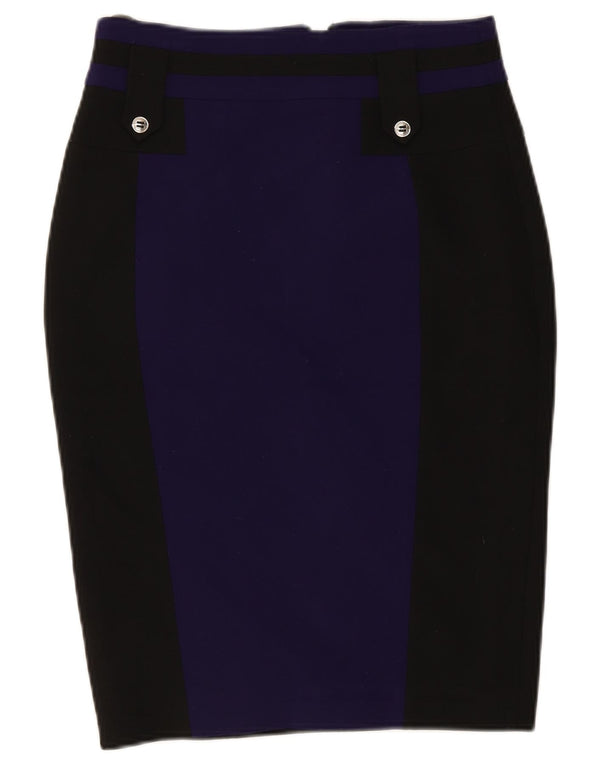 Gonna a tubino da donna Karen Millen UK 12 media W28 color block nero