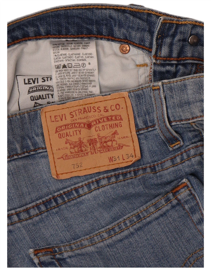 Levi's Uomo 752 Jeans dritti W31 L34 Cotone Blu