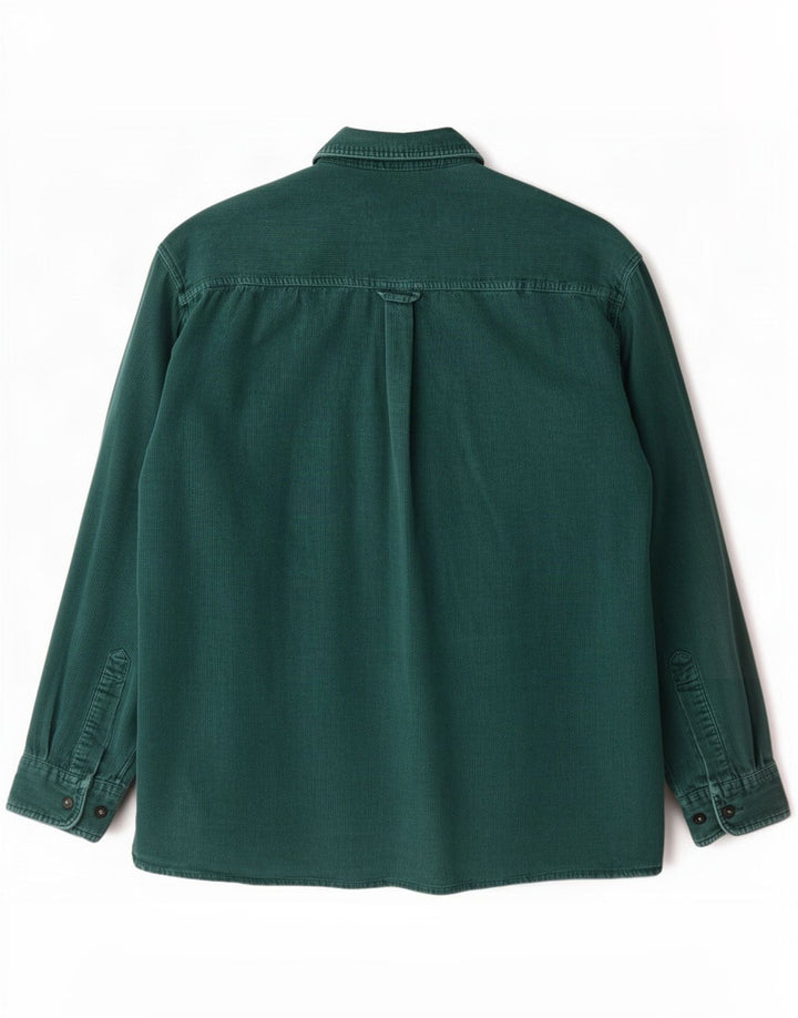 Camicia da uomo in velluto a coste Cajun XL in cotone verde