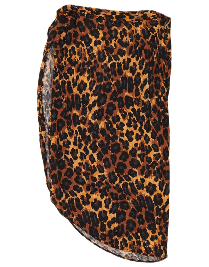 Gonna asimmetrica Zara da donna media W28 viscosa stampa animalier marrone