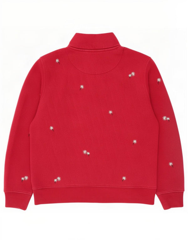 Crew Clothing Felpa da donna con collo con zip Maglione UK 12 Rosa medio floreale