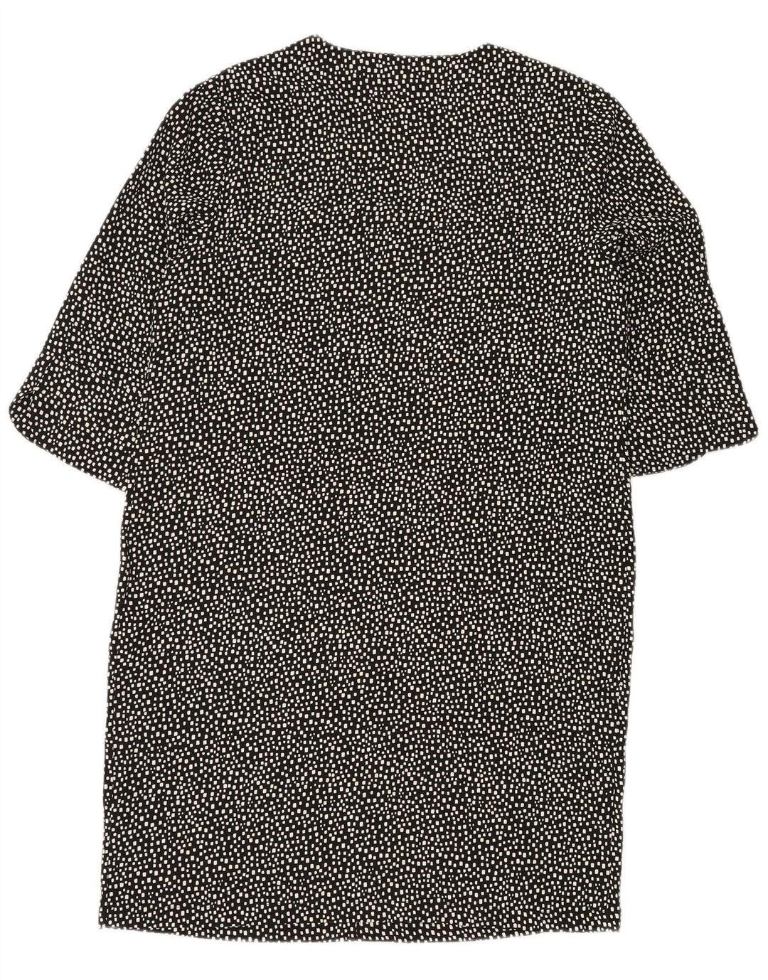 MARKS & SPENCER Abito a trapezio da donna UK 14 Grande poliestere geometrico nero