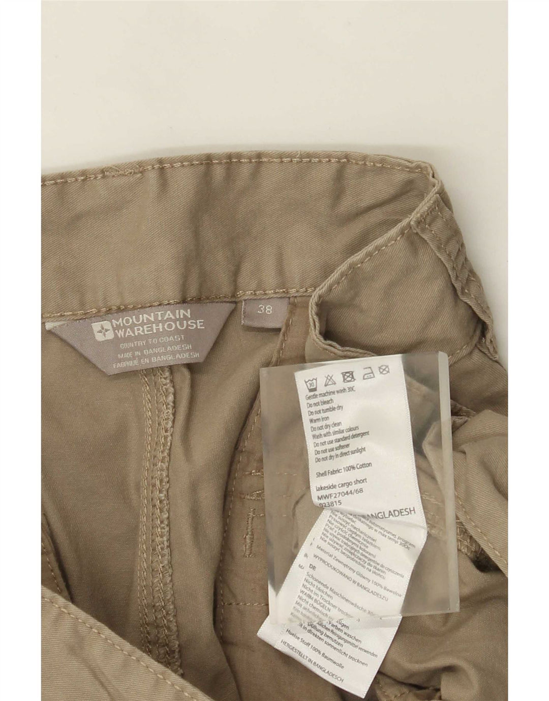 Pantaloncini cargo da uomo Mountain Warehouse W38 XL in cotone kaki