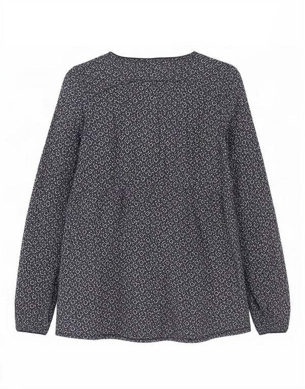 Abito a trapezio a maniche lunghe da donna Fat Face UK 14 Medio blu navy floreale