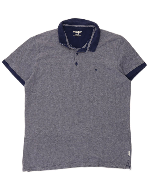 Polo da uomo Wrangler grande in cotone blu navy