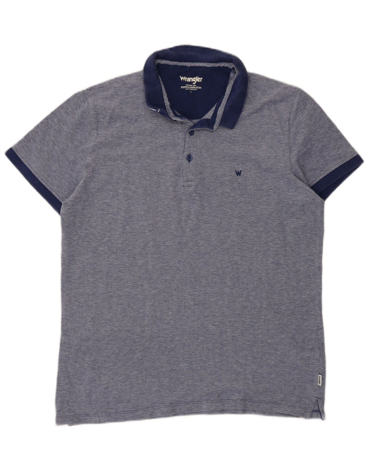 Polo da uomo Wrangler grande in cotone blu navy