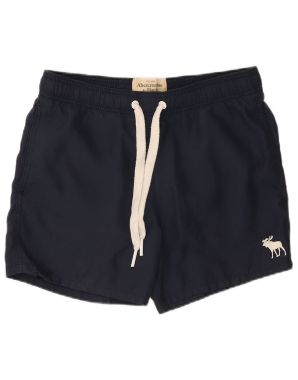 Pantaloncini da bagno da uomo Abercrombie & Fitch piccoli in poliestere blu navy