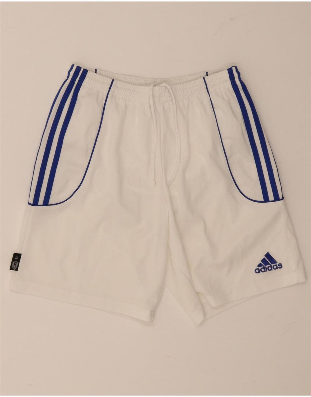 Pantaloncini sportivi Adidas Climalite da uomo piccoli in poliestere color block bianco