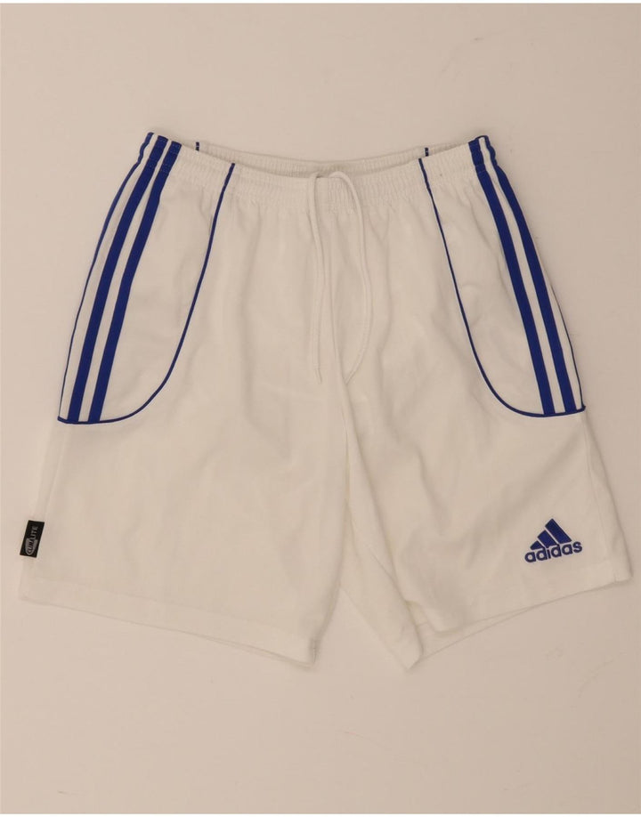 Pantaloncini sportivi Adidas Climalite da uomo piccoli in poliestere color block bianco
