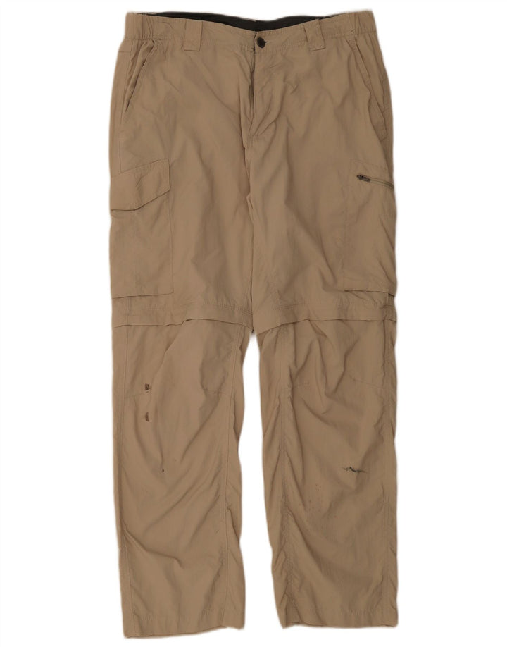 Pantaloni cargo dritti da uomo Columbia W34 L30 nylon beige