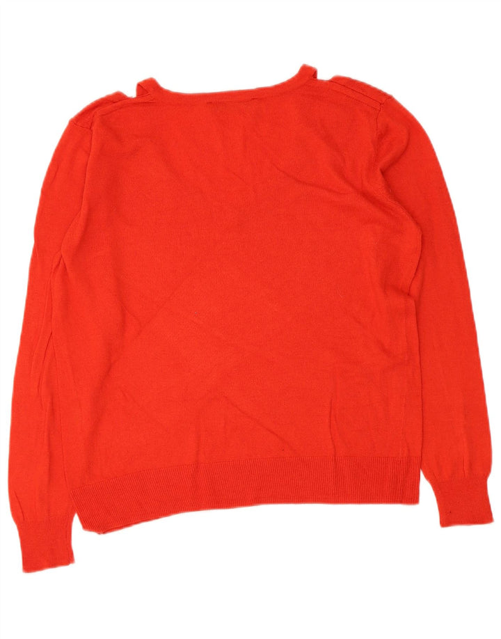 Maglione corto con scollo a V da donna Zara UK 14 rosso medio