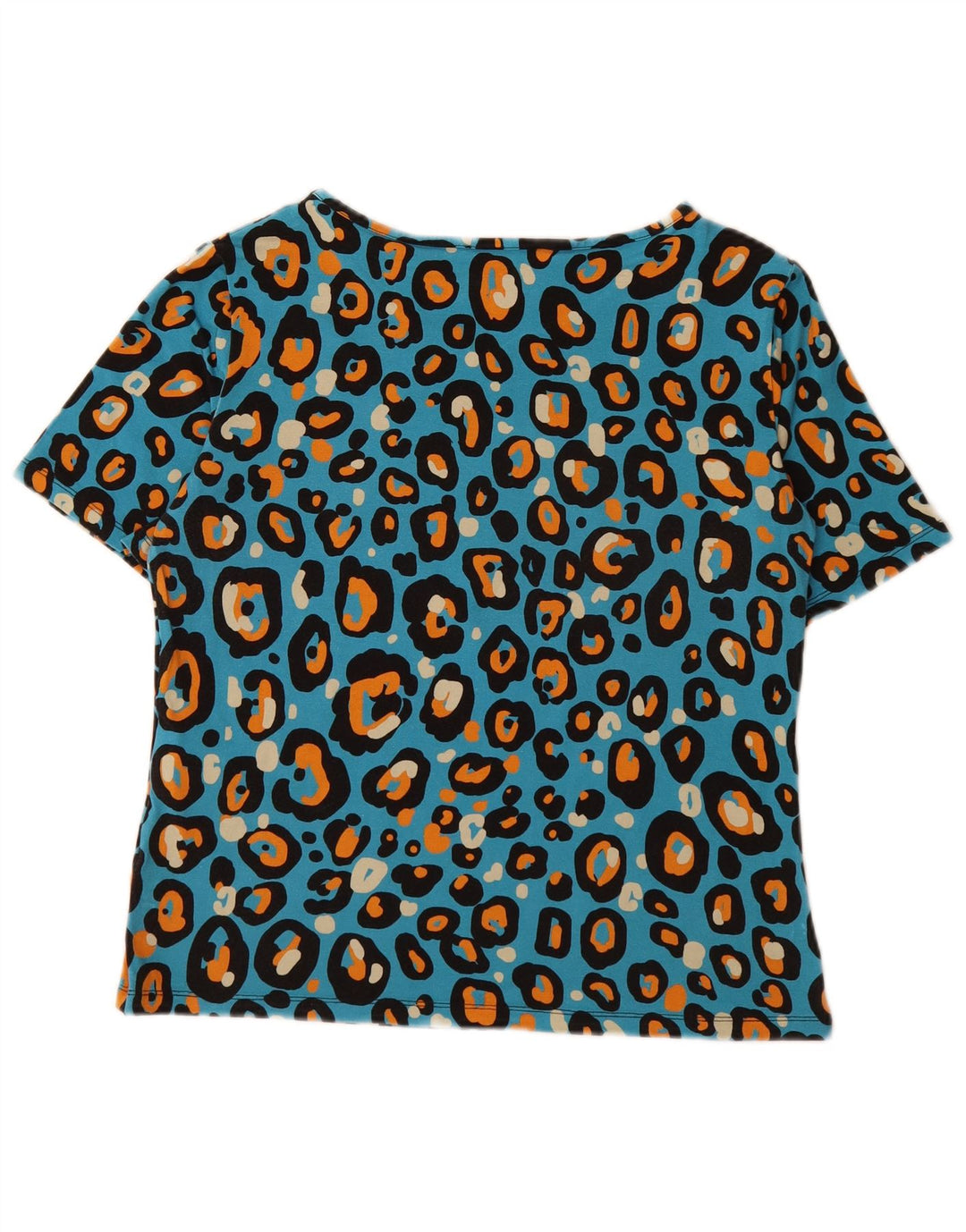 Camicetta da donna VINTAGE Top EU 40 Cotone con stampa animalier blu medio