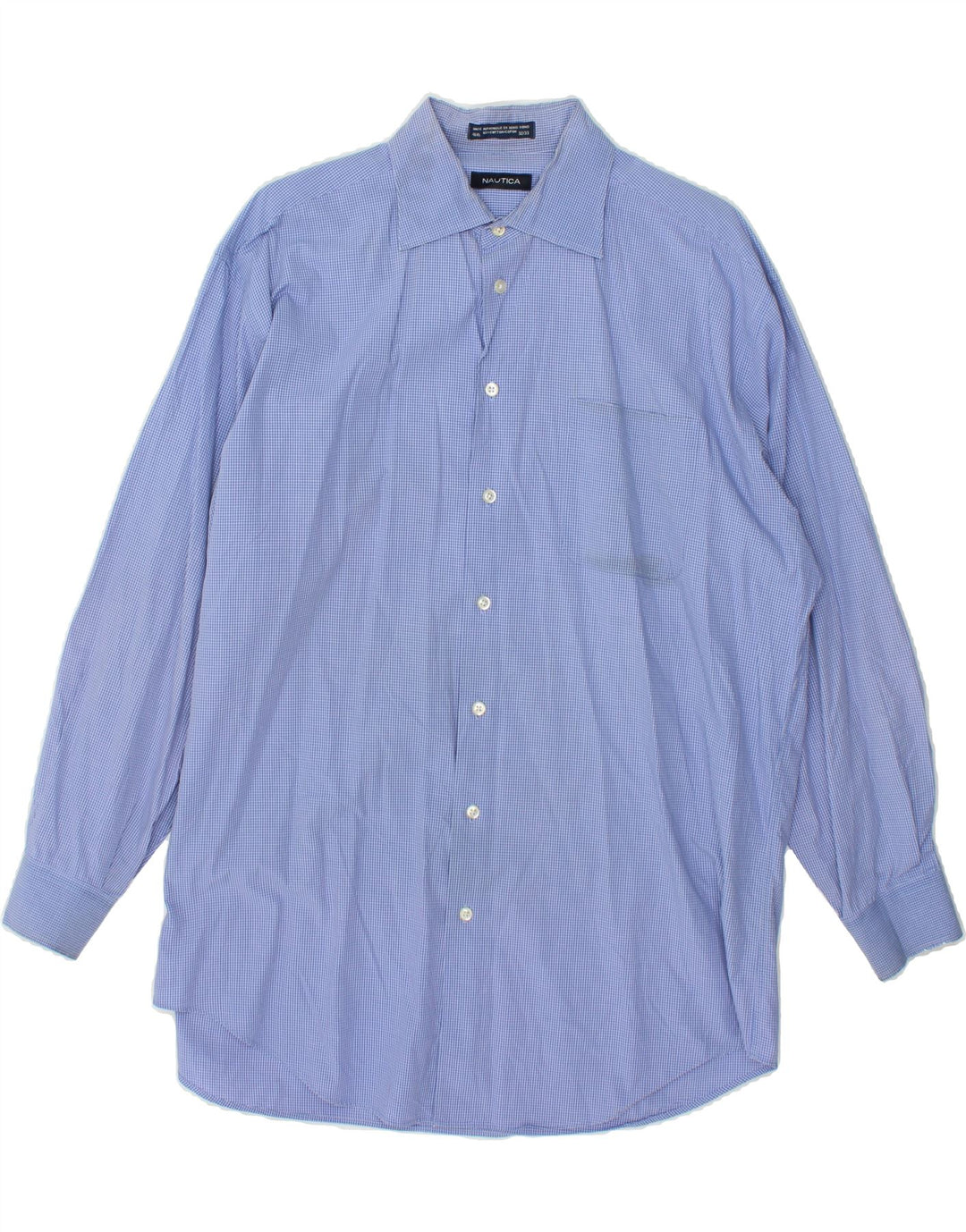 NAUTICA Mens Shirt Size 16 1/2 Large Blue Check Cotton Vintage Nautica and Second-Hand Nautica from Messina Hembry 