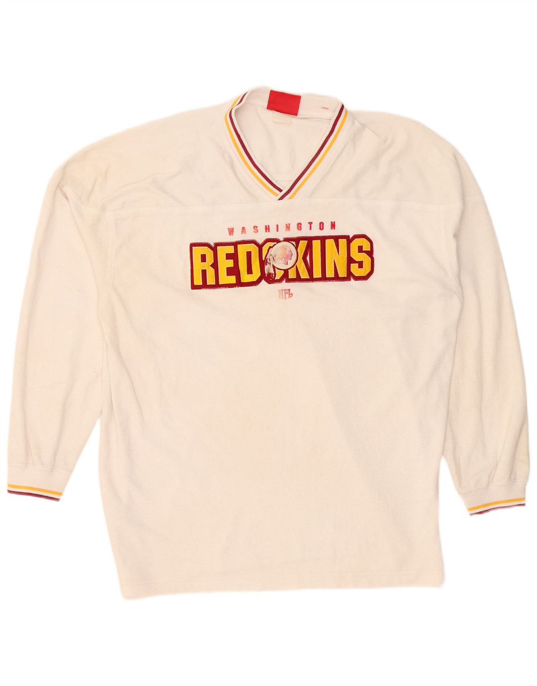 Maglia da uomo con grafica NFL Washington Redskins a maniche lunghe XL bianca