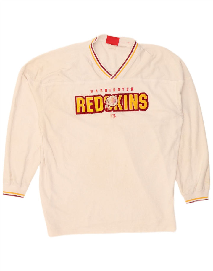 Maglia da uomo con grafica NFL Washington Redskins a maniche lunghe XL bianca