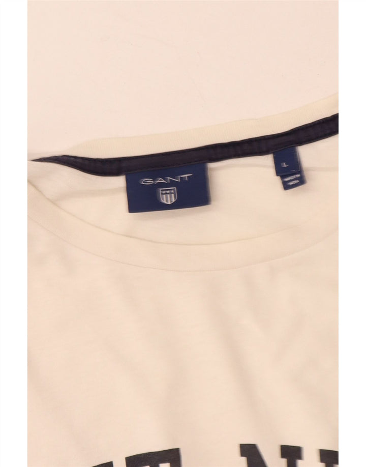 GANT T-shirt grafica da uomo grande in cotone bianco