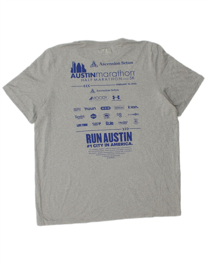 T-shirt grafica da uomo UNDER ARMOUR Heat Gear grigio medio