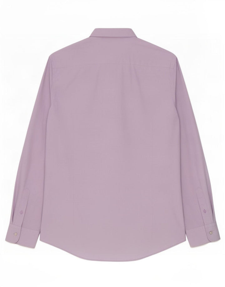 Camicia Uomo Massimo Dutti Grande Cotone Gessato Viola
