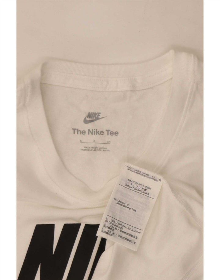 T-shirt grafica da uomo Nike Top Small in cotone bianco