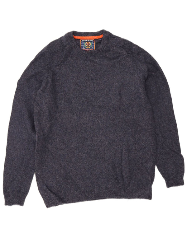 Maglione maglione girocollo da uomo Superdry 2XL cotone blu navy