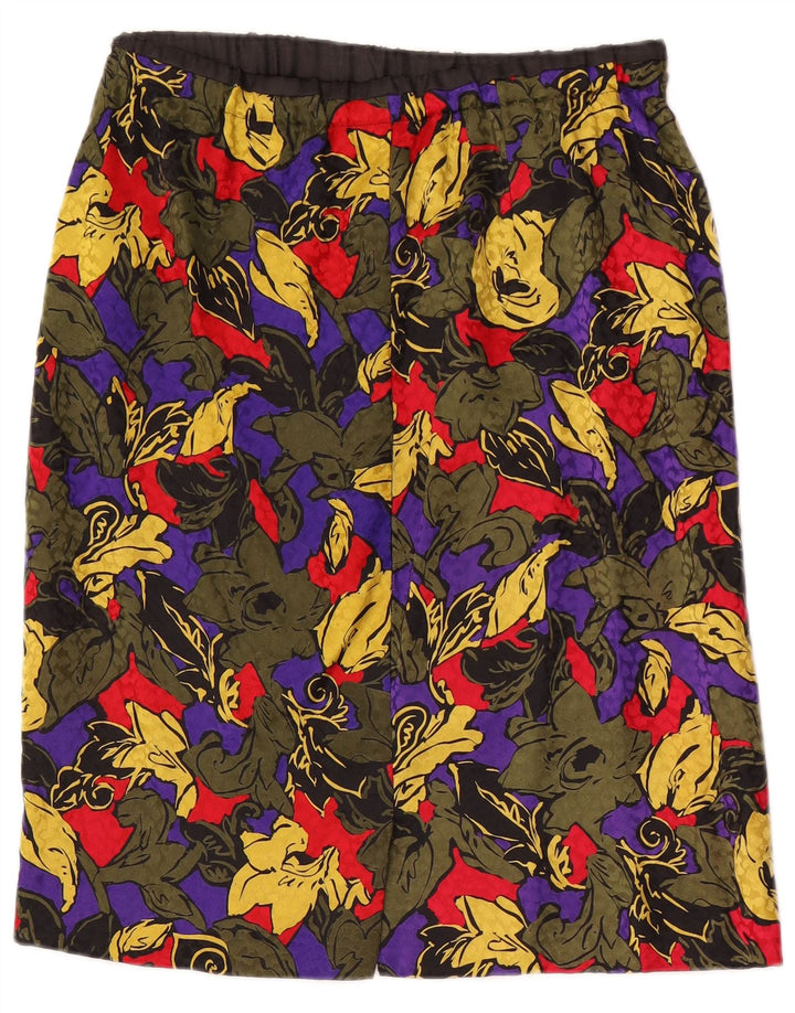 Gonna dritta da donna vintage W30 media floreale multicolore