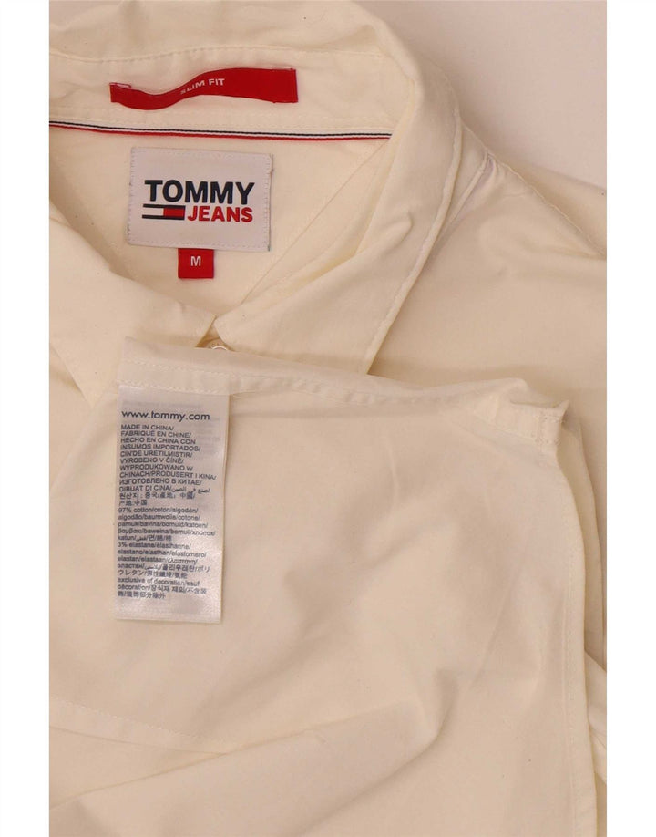Camicia slim fit da uomo Tommy Hilfiger in cotone bianco sporco medio